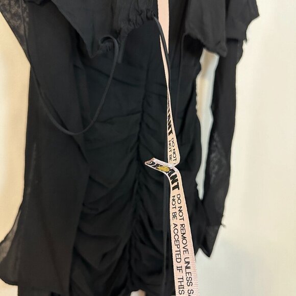 HOUSE OF CB Gianna Corset Silk Long Sleeve Dress in Black Size Small - Picture 11 of 16